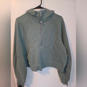 Lululemon Athletica tidewater teal scuba half zip hoodie M/L